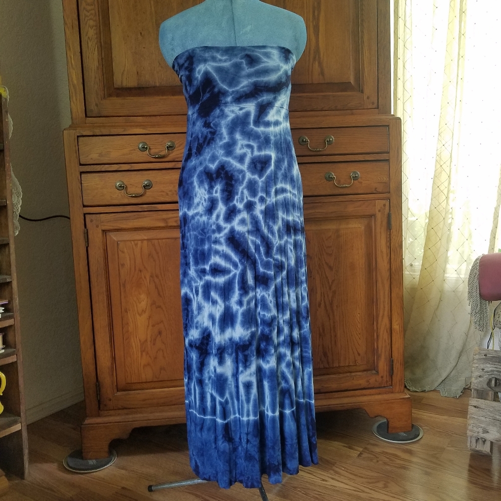 Lucky Brand convertible tie dye maxi cover up